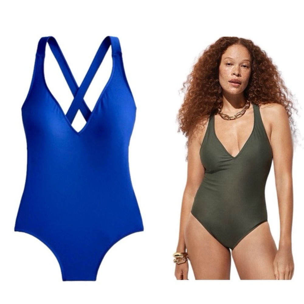NWT J. Crew High-Support Cross-Back One Piece Swimsuit Size 10